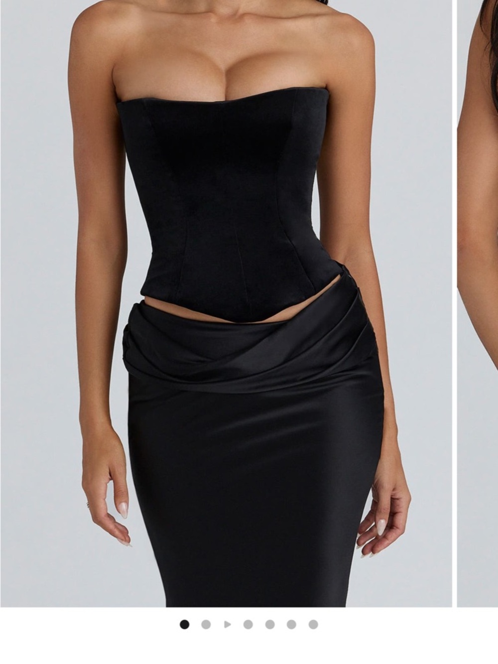House of CB Black Strapless Corset Top